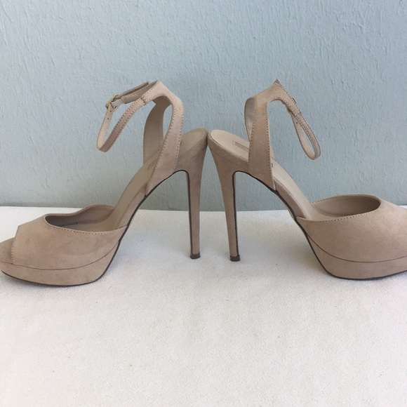 Beige Ankle Strap Heels - Picture 2 of 8